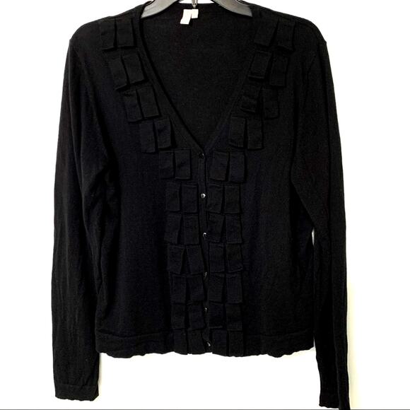 Madison V-Neck Cardigan Sweater Black XL - Picture 2 of 9